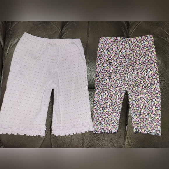🌸 Vintage Gymboree Bundle 2 Pair Cotton Floral Print Pants Baby Girl 3-6 Months - Picture 4 of 6